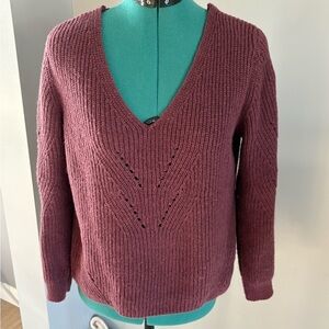 Deep Wine V-Neck Sweater